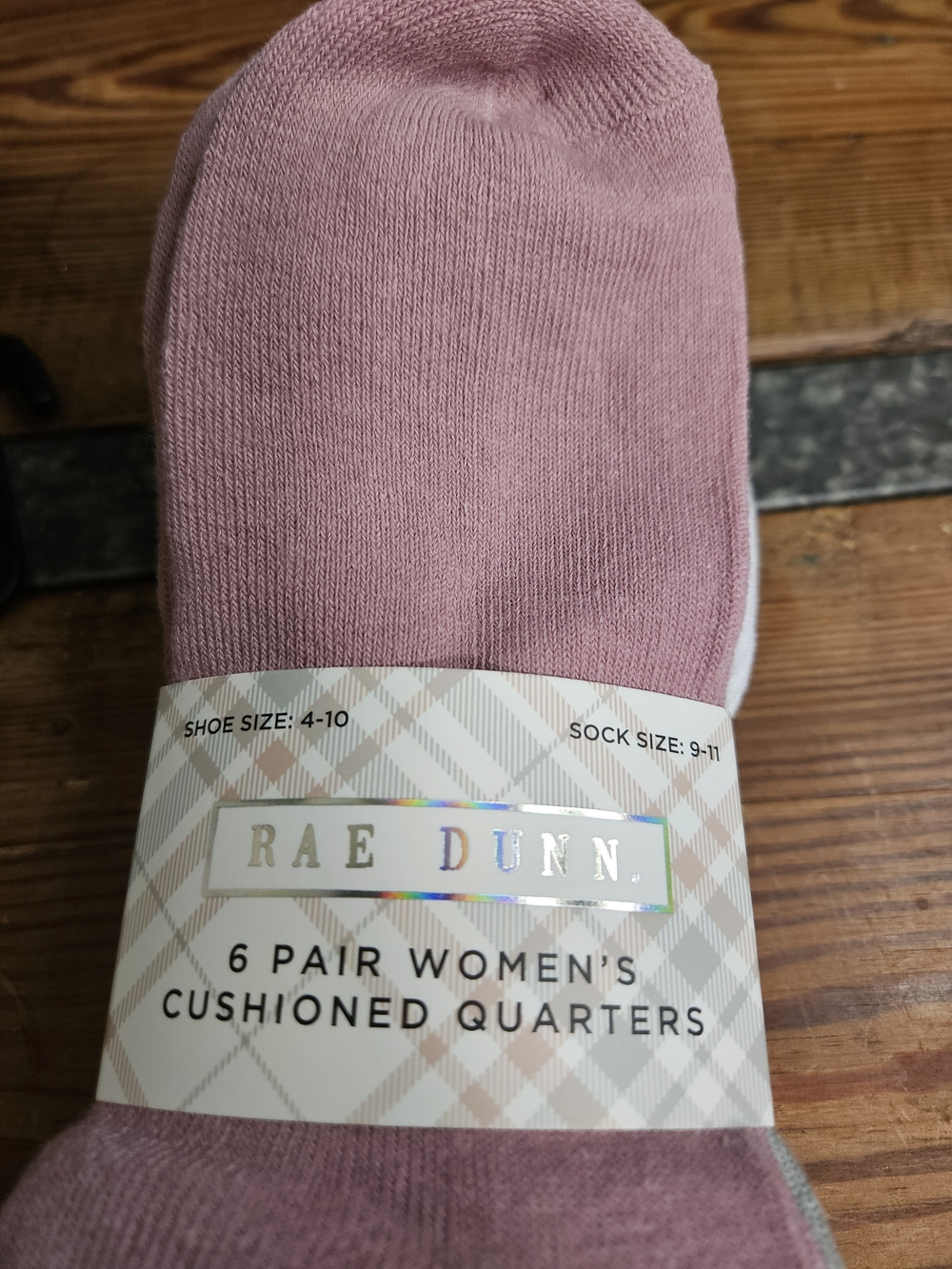 Rae Dunn Women's Cushioned Quarter Socks - Dusty Pink